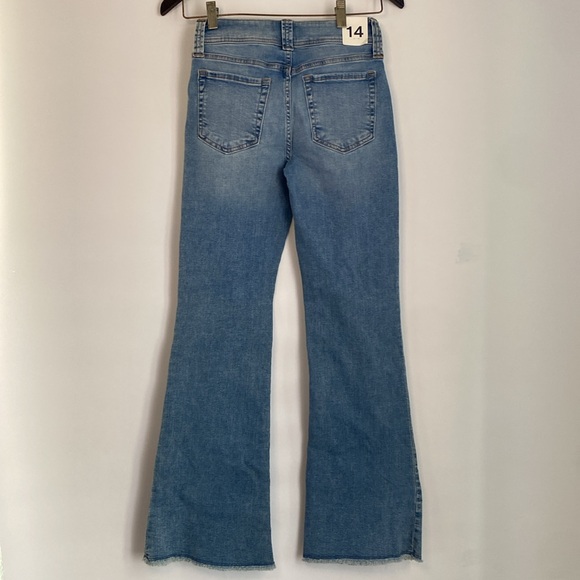 Gap Kids 70’s Flare Leg High Rise Distressed Jeans - Size 14 - Picture 16 of 17